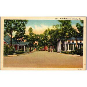 Postcard, Vintage, Entrance, Ft McPherson, Atlanta,GA, 1920-30s (PC98)